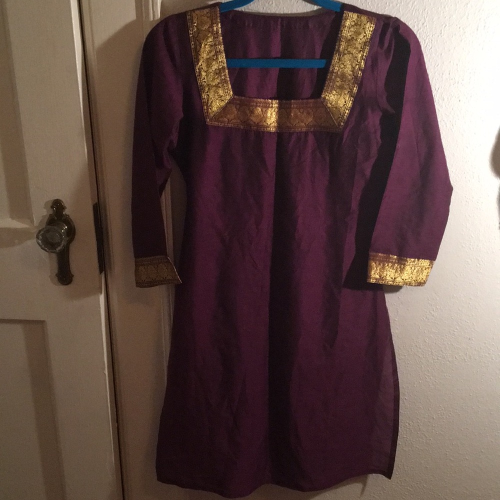 Dark purple and gold tunic